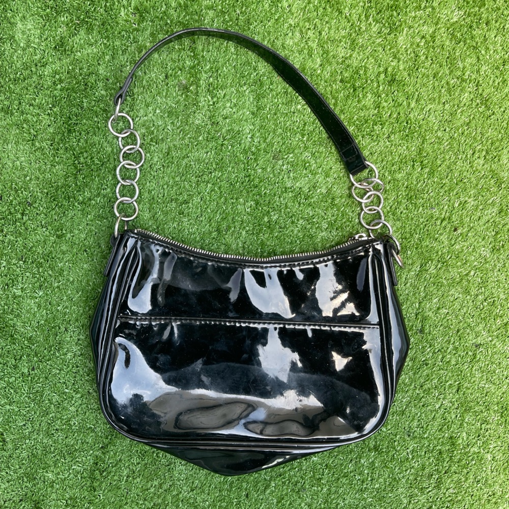 Black Patent Leather Shoulder Bag